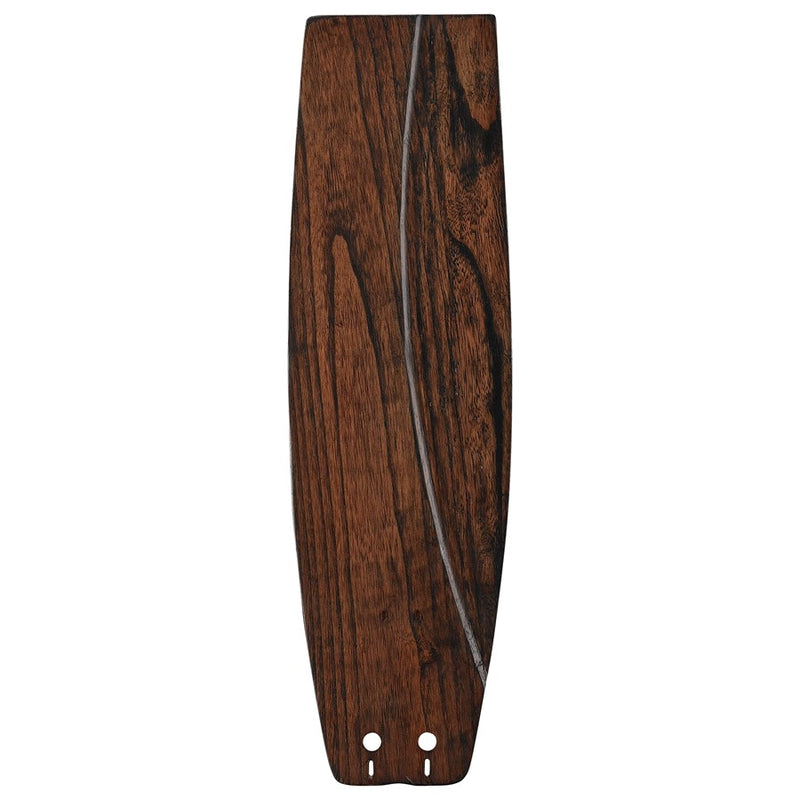 Fanimation Soft Rounded 22in Carved Wood Fan Blade Set | Walnut Finish | 5-Blade 52in Sweep | Dry Locations | Model B5330WA
