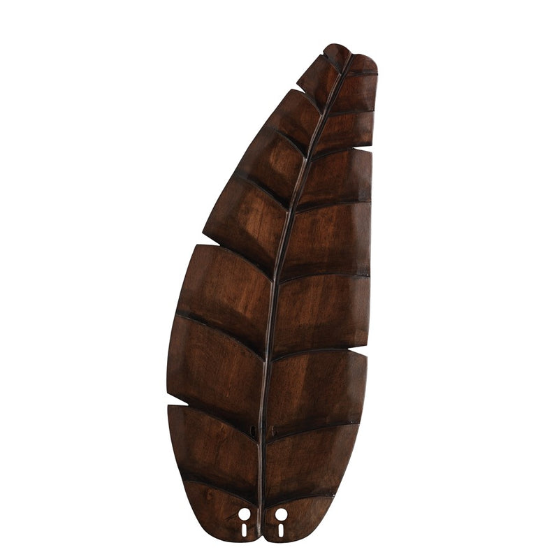 Fanimation Oval Leaf 22in Carved Wood Fan Blade Set | Walnut Finish | 5-Blade 52in Sweep | Dry Locations | Model B5340WA