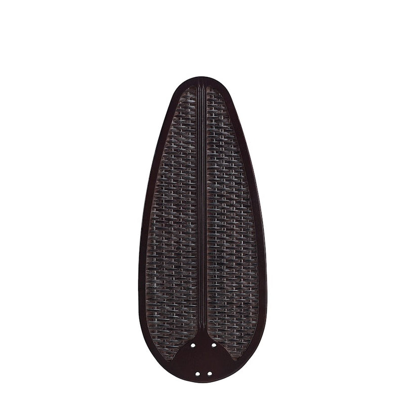 Fanimation Buttonwood 54in 5-Blade Set | Dark Walnut Wood with Woven Wicker | Ceiling Fan Replacement Blades | 23 x 10 x 0.3 in | Model B554DWA