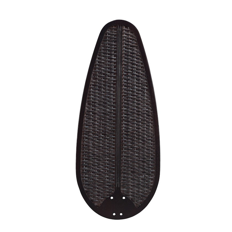 Fanimation Buttonwood 60in 5-Blade Set | Dark Walnut Wood with Woven Wicker | Ceiling Fan Replacement Blades | 26 x 11 x 0.3 in | Model B560DWA