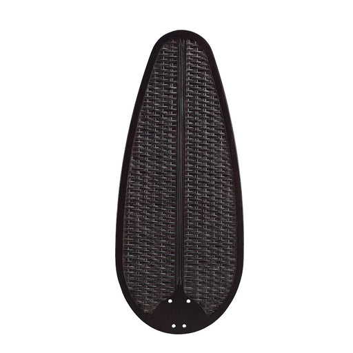 Fanimation Buttonwood 60in 5-Blade Set | Dark Walnut Wood with Woven Wicker | Ceiling Fan Replacement Blades | 26 x 11 x 0.3 in | Model B560DWA