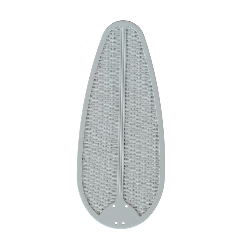 Fanimation Buttonwood 60in 5-Blade Set | Matte White Wood with Woven Wicker | Ceiling Fan Replacement Blades | 26 x 11 x 0.3 in | Model B560MW