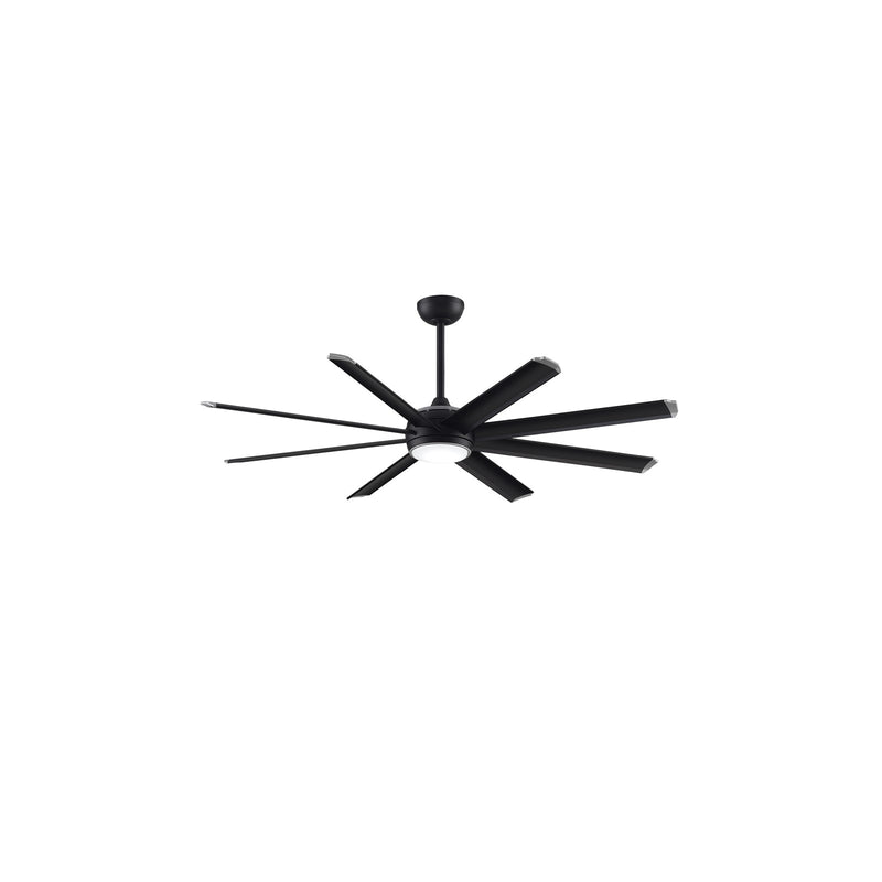Fanimation Stellar Custom 64in 8-Blade Set | Black Aluminum with Silver Tip | Ceiling Fan Blades for Wet Locations | 29 x 4 x 1 in | Model B7997-64BLW