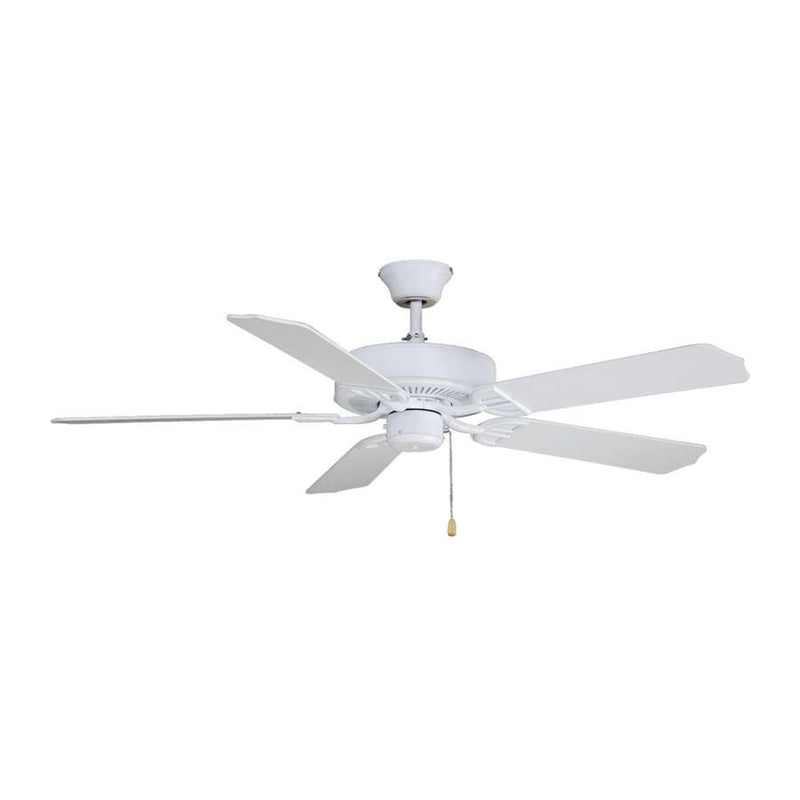 Fanimation Builder Series 52in 5-Blade Ceiling Fan | Matte White Finish and Blades | Bedroom & Living Room | 52 x 52 x 13.2 in | Model BP200MW1