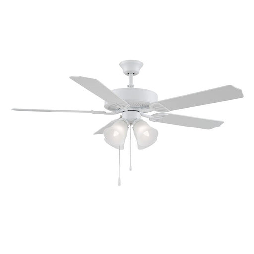 Fanimation Aire Decor 52in 4-Light Ceiling Fan | Matte White and Frosted White Glass | Living Room & Bedroom | 52 x 52 x 19 in | Model BP210BMW1