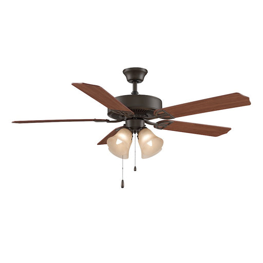 Fanimation Aire Decor 52in 4-Light Ceiling Fan | Oil-Rubbed Bronze and Amber Glass | Living Room & Bedroom | 52 x 52 x 19 in | Model BP210BOB1