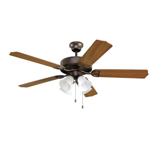 Fanimation Builder Series 52in 4-Light Ceiling Fan Light Kit | Oil Rubbed Bronze and Frosted Glass | Living Room & Bedroom | Model BP215OB1