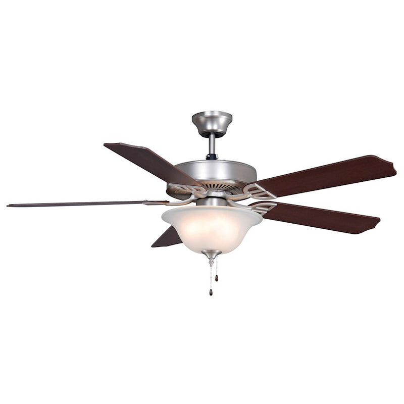 Fanimation Aire Decor 52in 3-Light Ceiling Fan | Satin Nickel and Frosted White Glass | Living Room & Bedroom | 52 x 52 x 19 in | Model BP220BSN1
