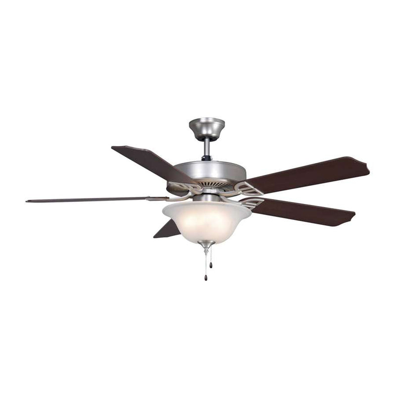 Fanimation Builder Series 52in Light Kit | Satin Nickel and Cherry/Walnut Blades | Living Room & Bedroom | 52 x 52 x 19 in | Model BP220SN1