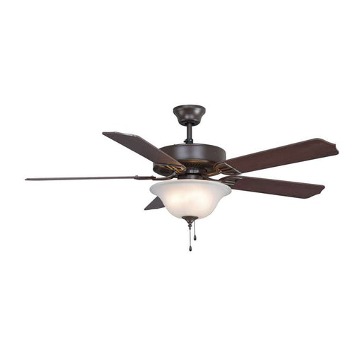 Fanimation Builder Series 52in 4-Light Ceiling Fan Light Kit | Oil-Rubbed Bronze and Cherry/Walnut Blades | Living Room & Bedroom | Model BP225OB1