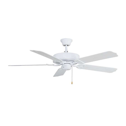 Fanimation Builder Series 52in Ceiling Fan | Matte White and White Blades | Covered Patio & Living Room | 52 x 52 x 13 in | Model BP230MW1