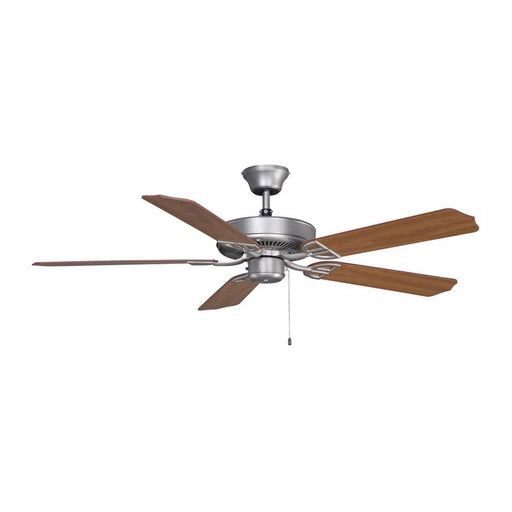 Fanimation Builder Series 52in 5-Blade Ceiling Fan | Satin Nickel and Cherry/Walnut Blades | Covered Patio & Large Rooms | Model BP230SN1