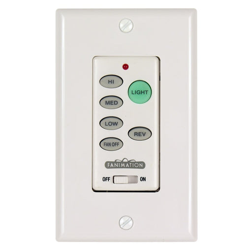 Fanimation Wall Control Fan & Light 3-Speed Reversing | White Finish | Bedroom & Living Room Fan Control | 4.5 x 2.75 x 2 in | Model C21