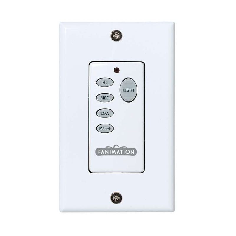 Fanimation Wall Control Fan & Light 3-Speed Non-Reversing | White Finish | Bedroom & Living Room Fan Control | 4.5 x 2.75 x 1.25 in | Model C25