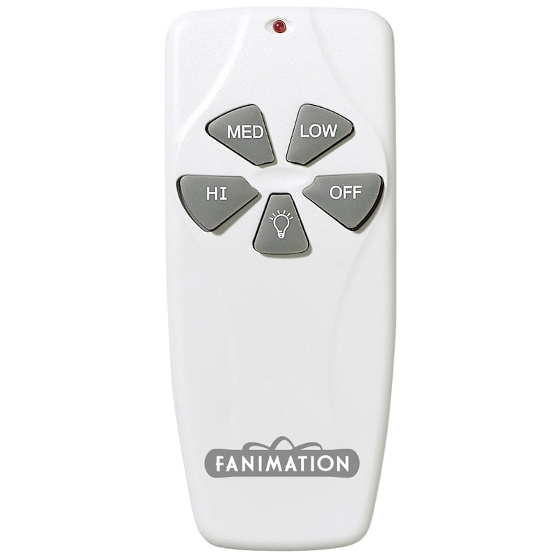 Fanimation C4 Fan Remote Control | White Handheld Remote for Ceiling Fan & Light | 3-Speed, Non-Reversing | 4.5 x 2.75 x 2 in | Model C4