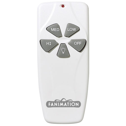 Fanimation C4 Fan Remote Control | White Handheld Remote for Ceiling Fan & Light | 3-Speed, Non-Reversing | 4.5 x 2.75 x 2 in | Model C4