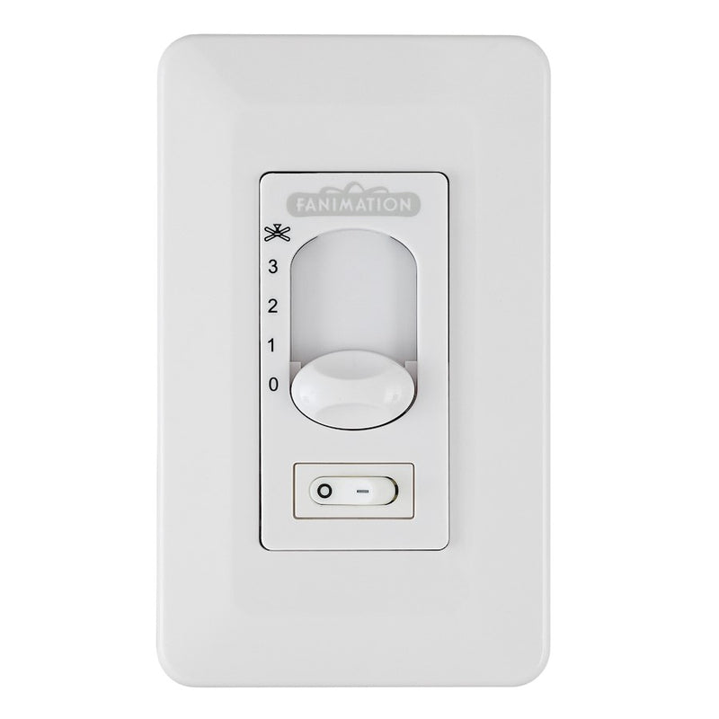 Fanimation CW1SWWH Wall Switch Control | White Finish | 3-Speed Non-Reversing | 4.57 x 2.76 x 2.1 in | Model CW1SWWH