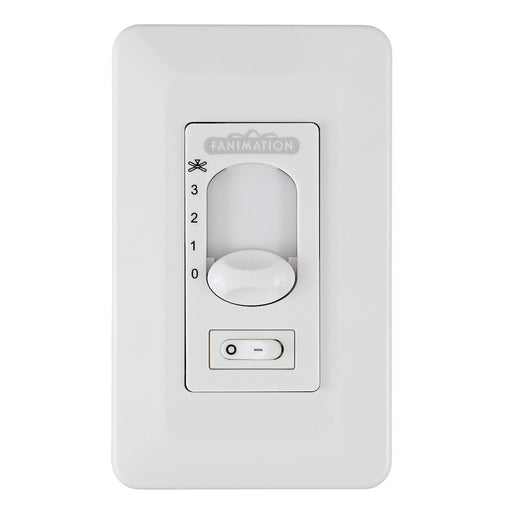 Fanimation CW1SWWH Wall Switch Control | White Finish | 3-Speed Non-Reversing | 4.57 x 2.76 x 2.1 in | Model CW1SWWH