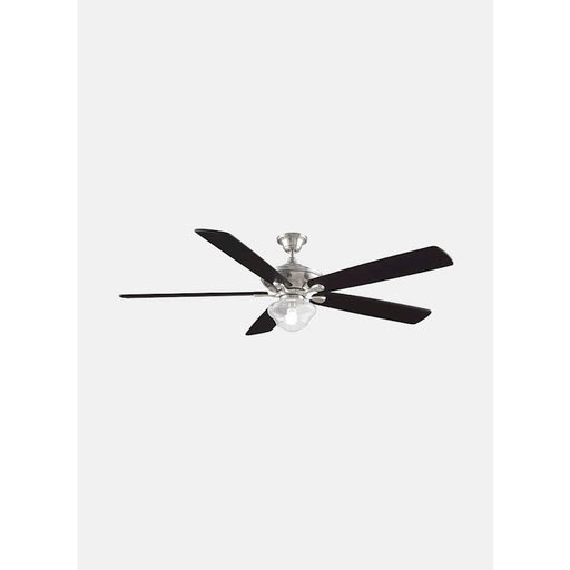 Fanimation Distinction DC Motor Ceiling Fan | Brushed Nickel 5-Blade | 54-72in Blades, Damp Rated | 7680 CFM High | Model D1BN