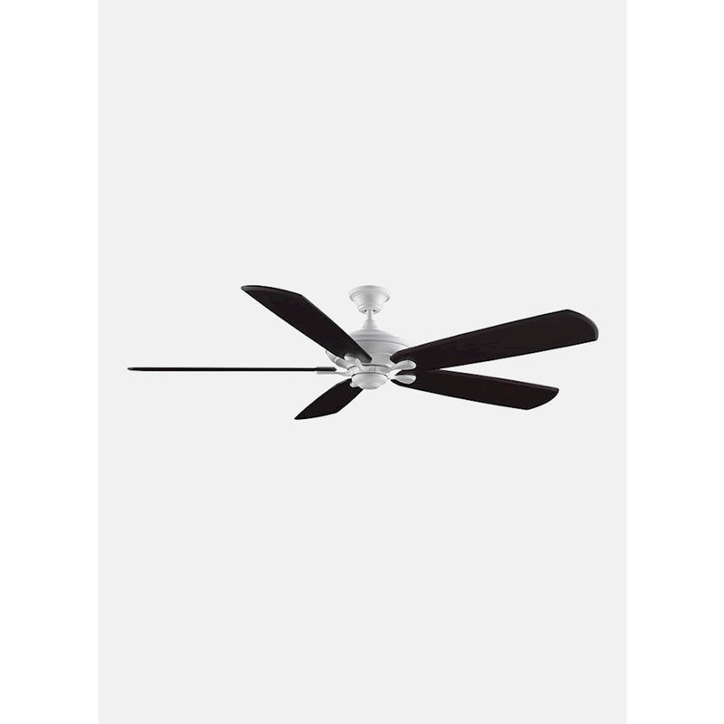 Fanimation Distinction DC Motor Ceiling Fan | Matte White Finish | Living Room & Bedroom | 7680 CFM, 5-Blade, Damp Rated | Model D1MW