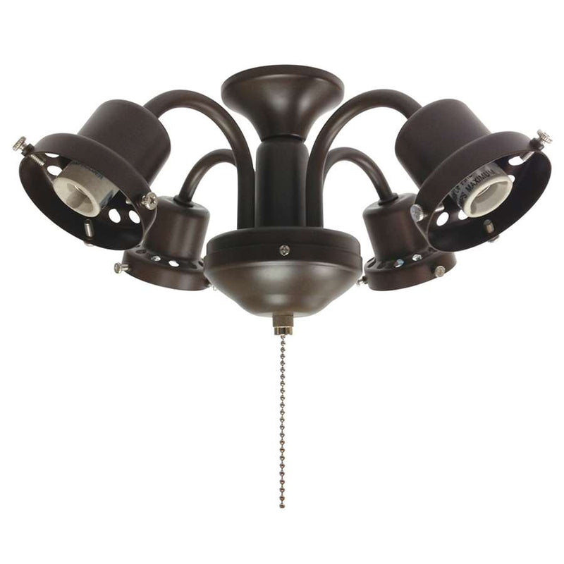 Fanimation 4-Light Traditional Fitter 12in Ceiling Fan Accessory | Bronze Accent | Damp-Rated Indoor & Covered Patio | 12 x 12 x 6 in | Model F404BA