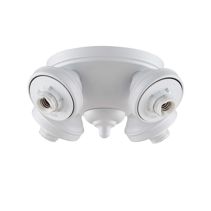 Fanimation my 4-Light Fitter | Matte White Finish | Ceiling Fan Light Kit Accessory | 9.25 x 9.25 x 5.12 in | Model F4MW