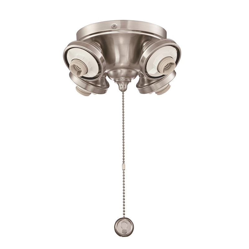 Fanimation Fitters 8in 4-Light Ceiling Fan Light Kit | Brushed Nickel | Bedroom & Living Room | 8 x 8 x 4 in | Model F8BN