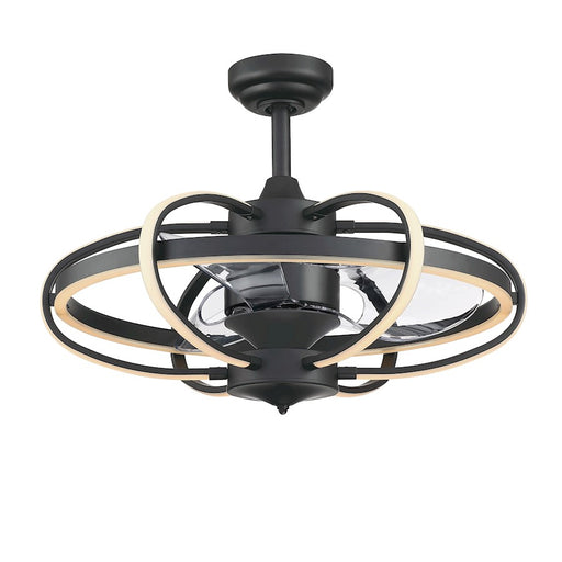 Fanimation Obvi 22in 3-Light Ceiling Fan | Black and Clear Composite Blades | Bedroom & Kitchen | 26 x 26 x 20 in | Model FP3050BL