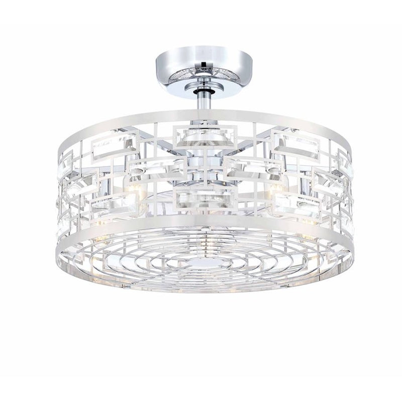 Fanimation Klout 22" Ceiling Fandelier/LED Light Kit, Chrome/Clear - FP3070CH