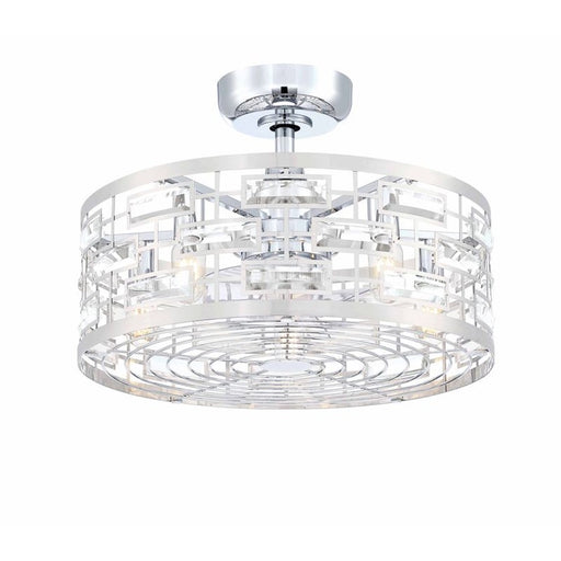 Fanimation Klout 22" Ceiling Fandelier/LED Light Kit, Chrome/Clear - FP3070CH