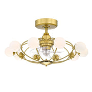 Fanimation Kerring 32" Ceiling Fan/LED Light Kit, Brass/Clear Blades - FP3073BS
