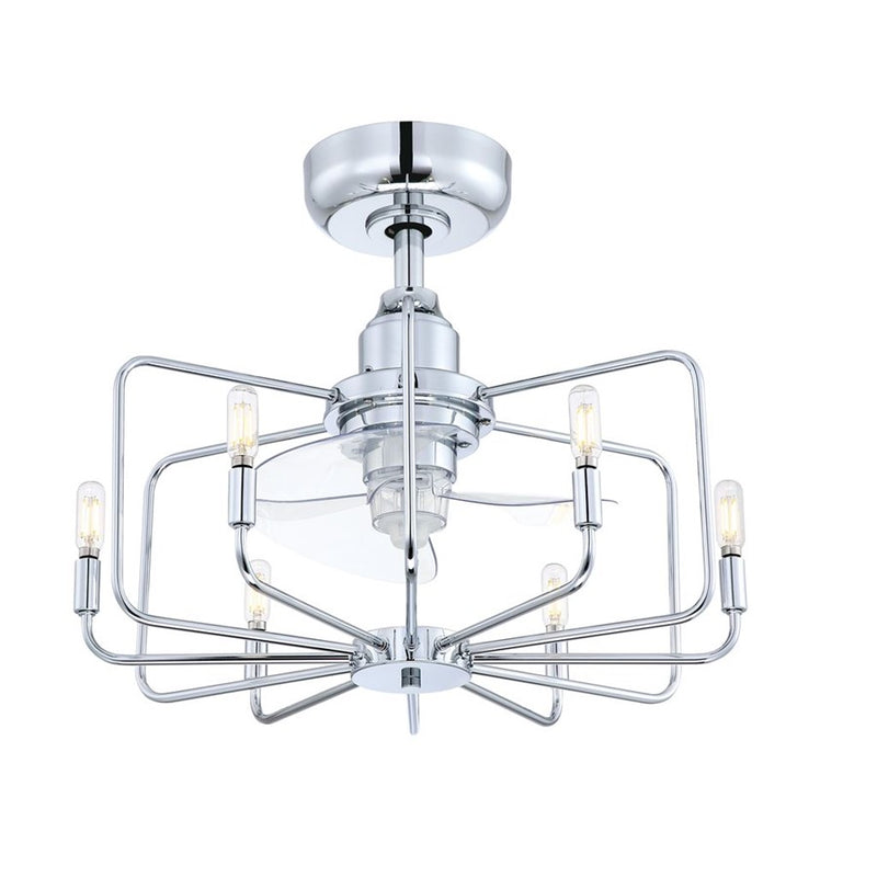 Fanimation Influencer 22" Ceiling Fan/LED Light Kit, Chrome/Clear - FP3075CH