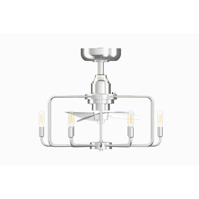 Fanimation Influencer 22" Ceiling Fan/LED Light Kit, Chrome/Clear