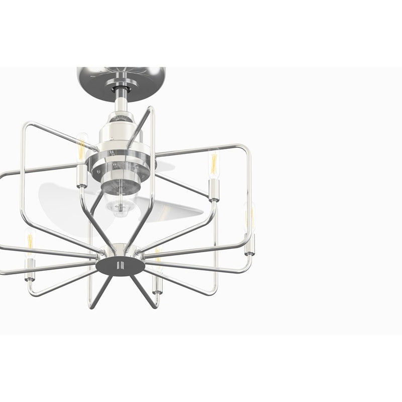 Fanimation Influencer 22" Ceiling Fan/LED Light Kit, Chrome/Clear