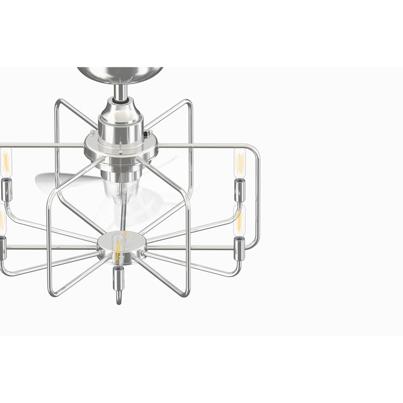 Fanimation Influencer 22" Ceiling Fan/LED Light Kit, Chrome/Clear