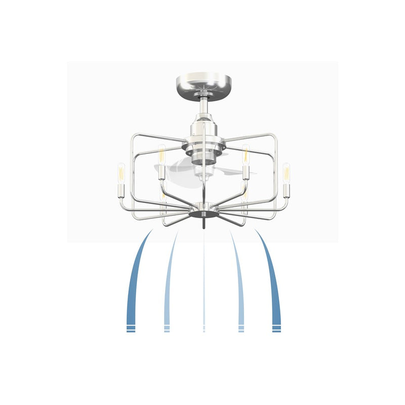 Fanimation Influencer 22" Ceiling Fan/LED Light Kit, Chrome/Clear