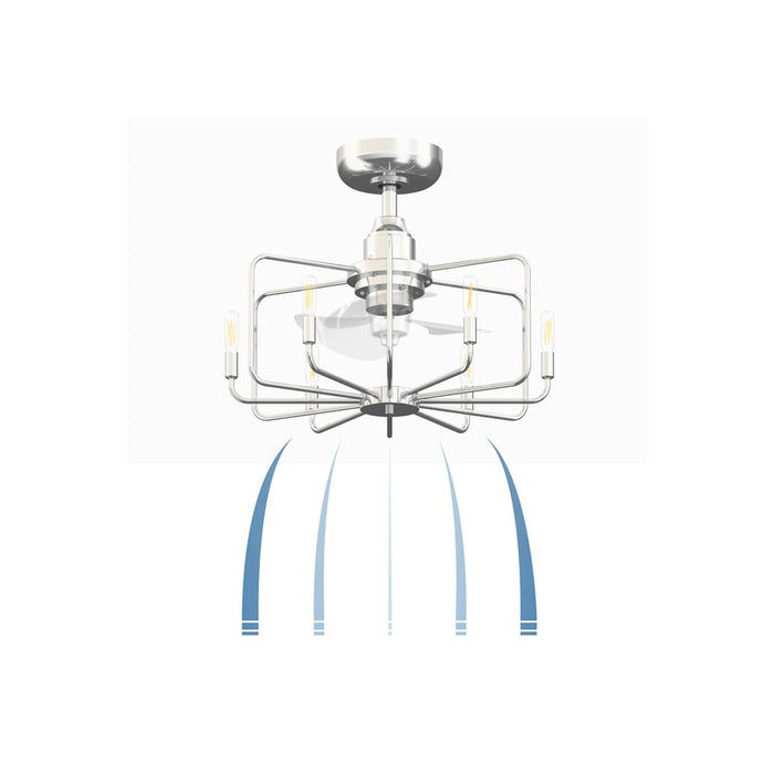 Fanimation Influencer 22" Ceiling Fan/LED Light Kit, Chrome/Clear