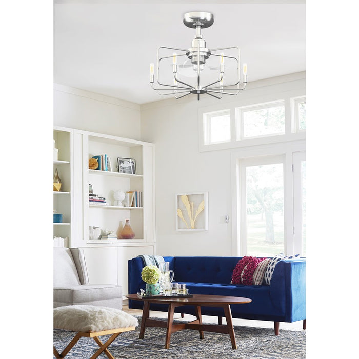 Fanimation Influencer 22" Ceiling Fan/LED Light Kit, Chrome/Clear