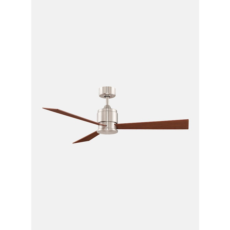 Fanimation Zonix 54in 3-Blade Ceiling Fan | Minimalist Brushed Nickel and Cherry/Walnut | Living Room & Bedroom | 54 x 54 x 12 in | Model FP4620BN
