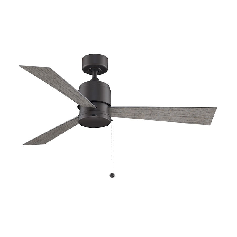 Fanimation Zonix Wet 52in 3-Blade Ceiling Fan | Matte Greige & Weathered Wood Blades | Covered Patio & Porch | 4571 CFM | Model FP4640BGRW