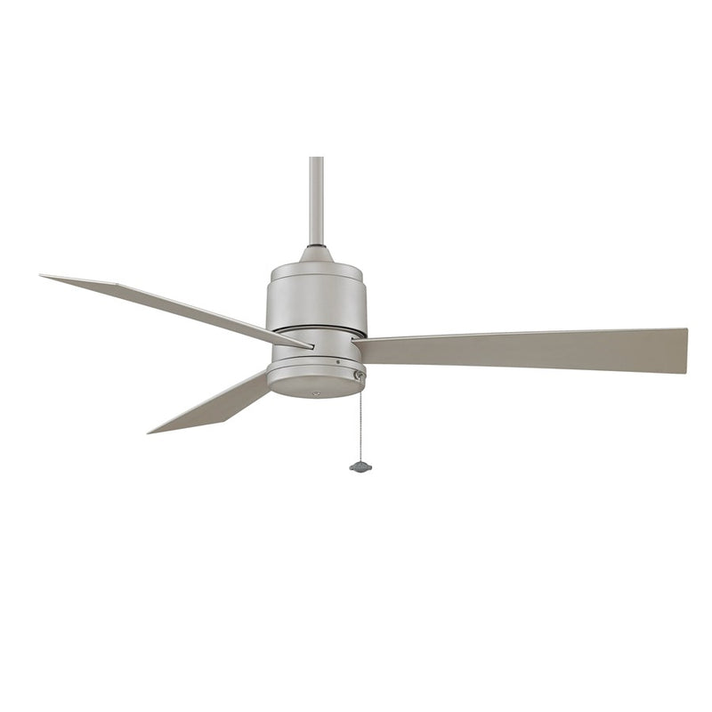 Fanimation Zonix 52in 3-Blade Ceiling Fan | Satin Nickel and Satin Nickel Blades | Covered Patio & Porch | 52 x 52 x 15 in | Model FP4640SN