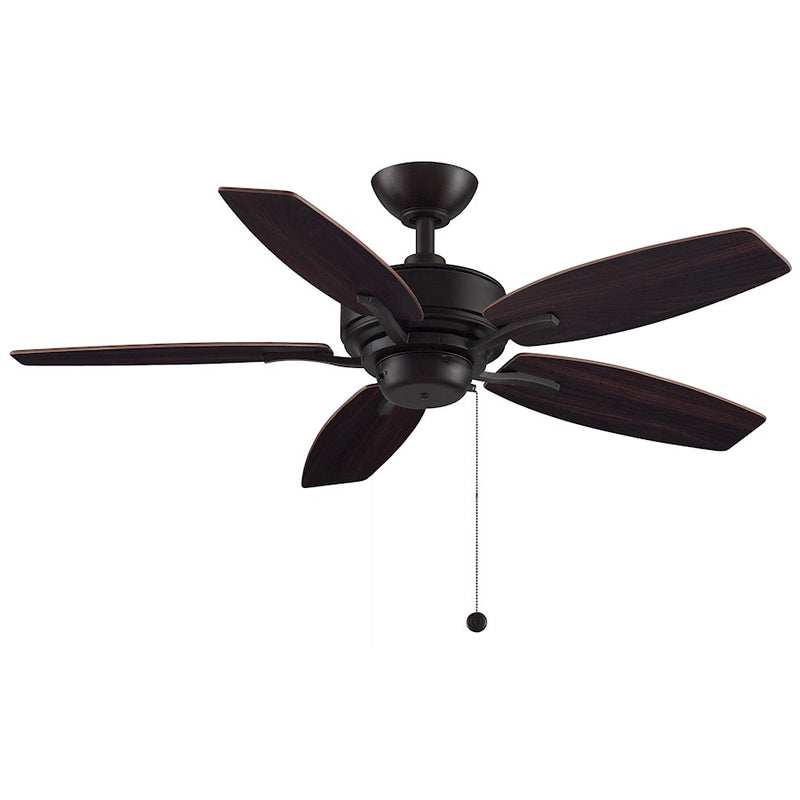 Fanimation Aire Deluxe 44in 5-Blade Ceiling Fan | Dark Bronze and Cherry/Dark Walnut Wood Blades | Bedroom & Living Room | Model FP6244DZ