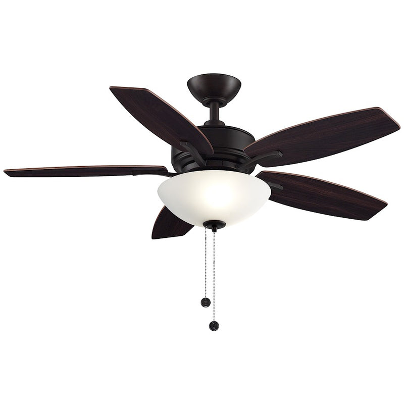 Fanimation Aire Deluxe 44in 5-Blade Ceiling Fan with Light | Dark Bronze and Cherry/Dark Walnut Wood Blades | Bedroom & Living Room | Model FP6245BDZ