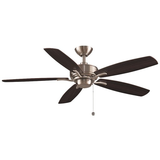 Fanimation Aire Deluxe 52in 5-Blade Ceiling Fan | Transitional Brushed Nickel with Cherry & Dark Walnut Wood Blades | Living Room | Model FP6284BN