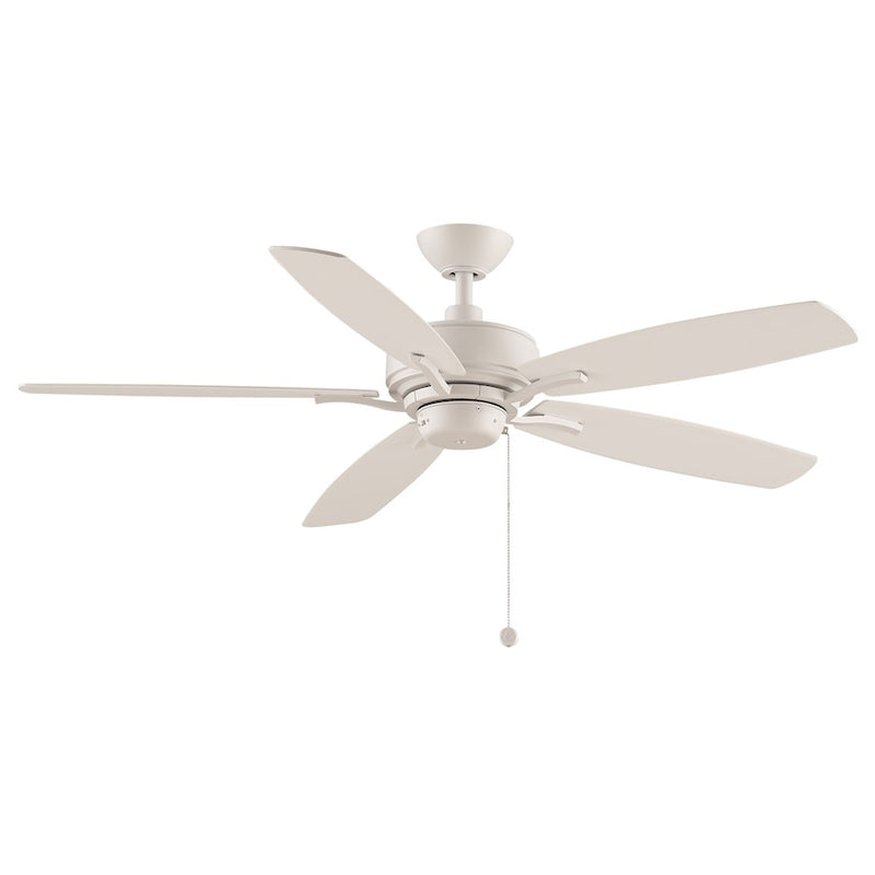 Fanimation Aire Deluxe 52in 5-Blade Ceiling Fan | Matte White and Matte White Wood Blades | Bedroom & Living Room | 52 x 52 x 13 in | Model FP6284MW