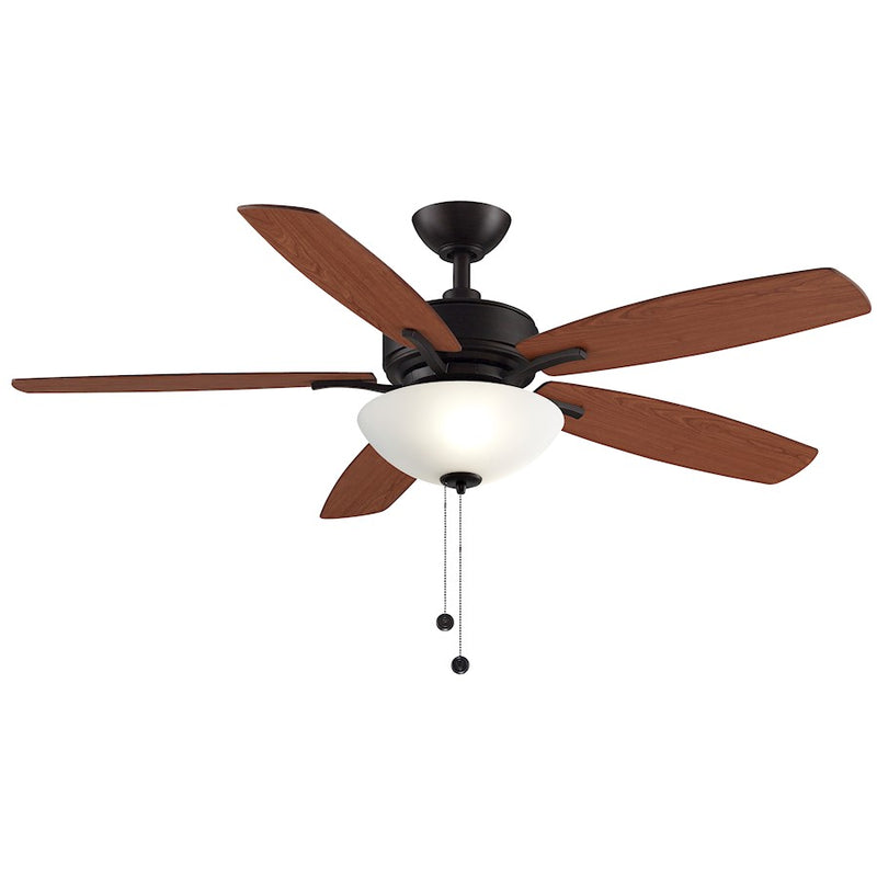 Fanimation Aire Deluxe 52in 5-Blade Ceiling Fan with Light | Dark Bronze and Cherry/Walnut Wood | Bedroom & Living Room | Model FP6285BDZ