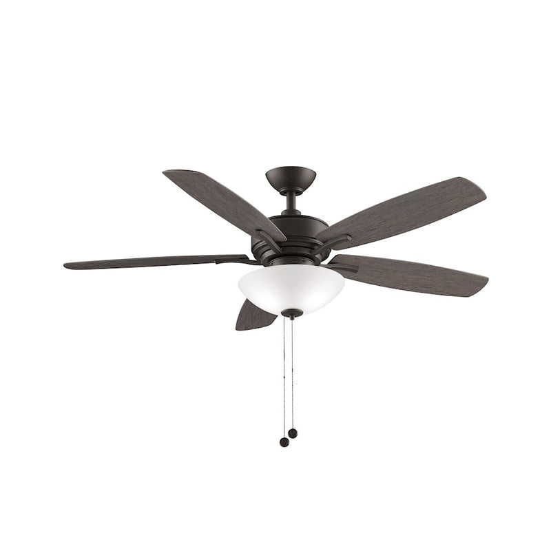 Fanimation Aire Deluxe 52in 5-Blade Ceiling Fan | Transitional Matte Greige and Weathered Wood Blades | Bedroom & Living Room | Model FP6285BGR
