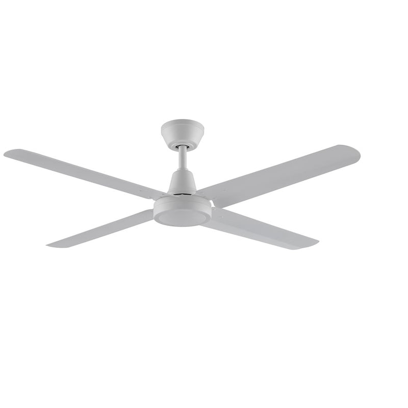 Fanimation Ascension 56in 4-Blade Ceiling Fan | Minimalist Matte White and Matte White Blades | Covered Patio & Bedroom | Model FP6717MW