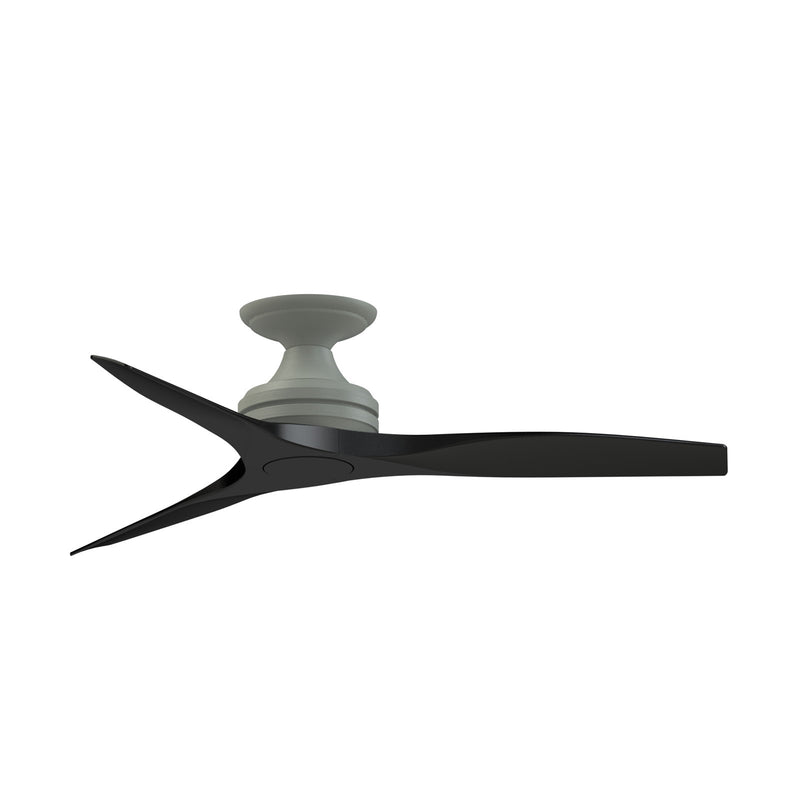 Fanimation Spitfire 48in Flush Mount 3-Blade Ceiling Fan | Antique Graphite and Black Buttonwood Blades | Covered Patio | Model FP6721BAGP-48BL-F