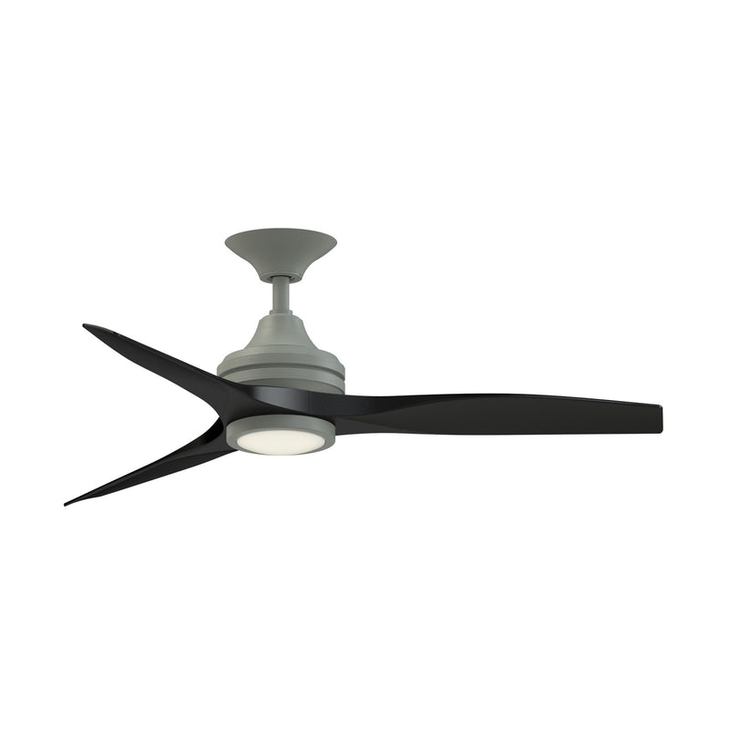 Fanimation Spitfire 48in 3-Blade Ceiling Fan with LED Light Kit | Antique Graphite and Black Buttonwood Blades | Covered | Model FP6721BAGP-48BL-LK